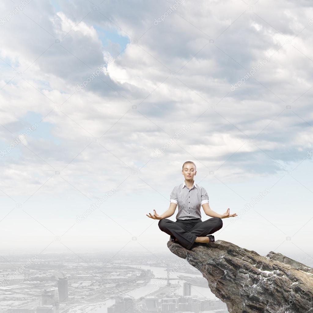 Meditating woman