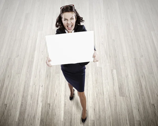 Mädchen mit Banner — Stockfoto