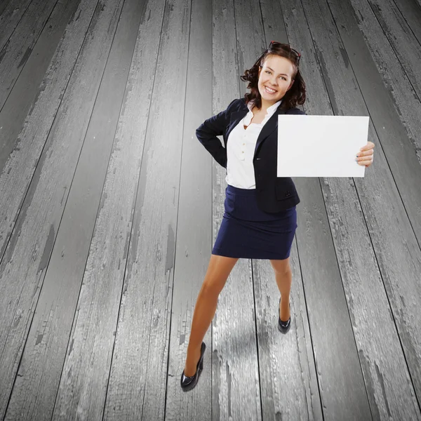 Mädchen mit Banner — Stockfoto