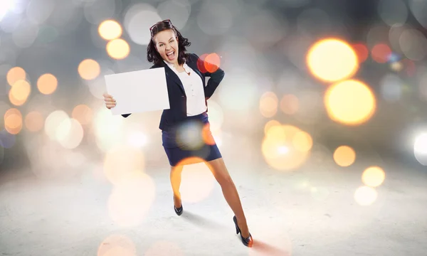 Mädchen mit Banner — Stockfoto