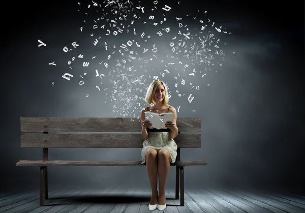 Girl with book — Stock Photo, Image