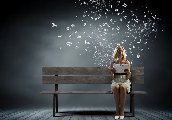 Girl with book — Stock Photo, Image