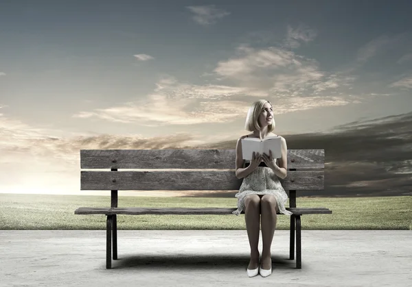 Girl with book — Stock Photo, Image