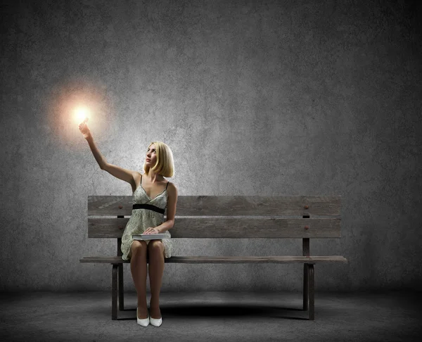 Girl with book — Stock Photo, Image