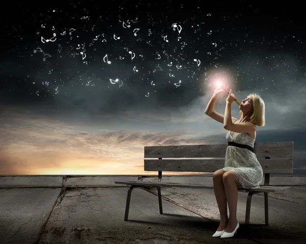 Young Woman Playing Fife Stock Photo C Sergeynivens 54306909