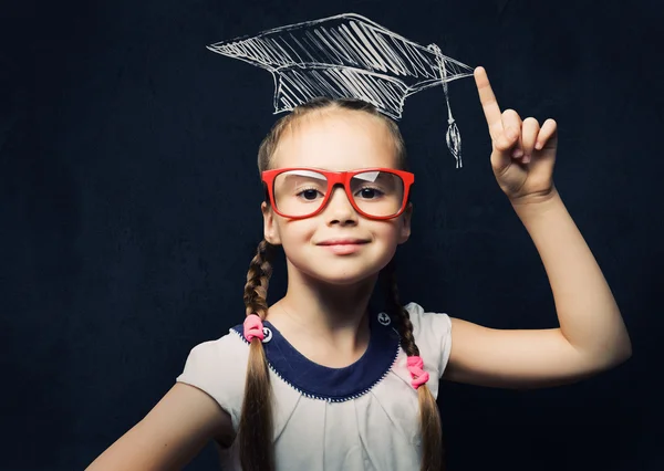 Slimme schoolmeisje — Stockfoto