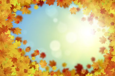 Sonbahar düşen yapraklar arka plan