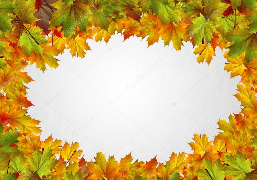 Autumn falling leaves background