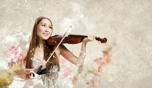 Nő hegedűművész — Stock Fotó