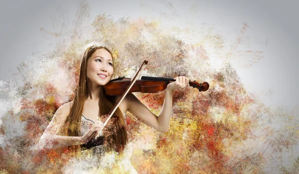 Woman violinist — Stock Photo, Image