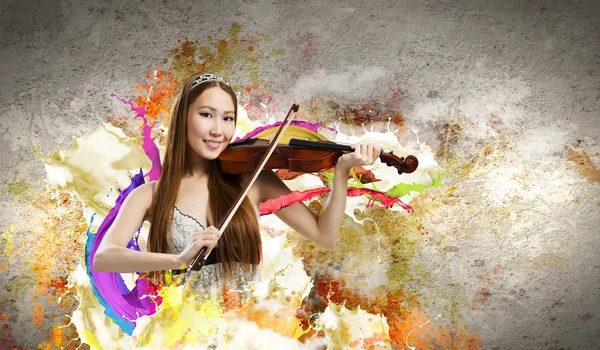 Violinista mujer — Foto de Stock