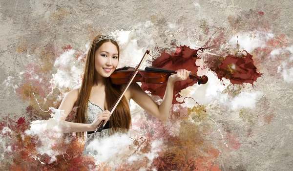 Woman violinist — Stock Photo, Image