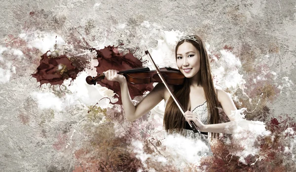 Woman violinist — Stock Photo, Image