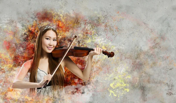 Woman violinist — Stock Photo, Image