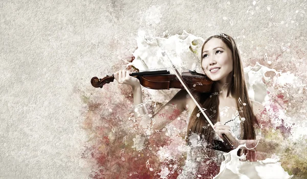 Woman violinist — Stock Photo, Image