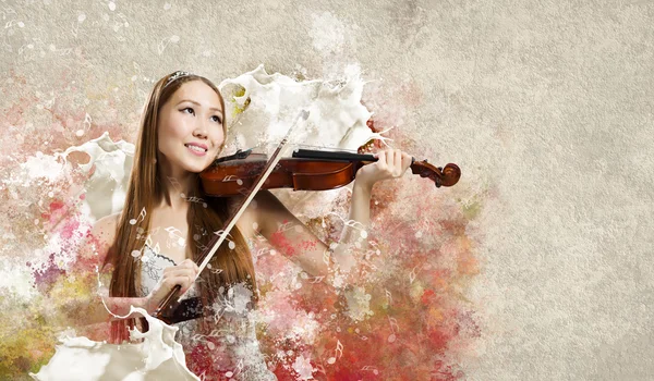 Woman violinist — Stock Photo, Image