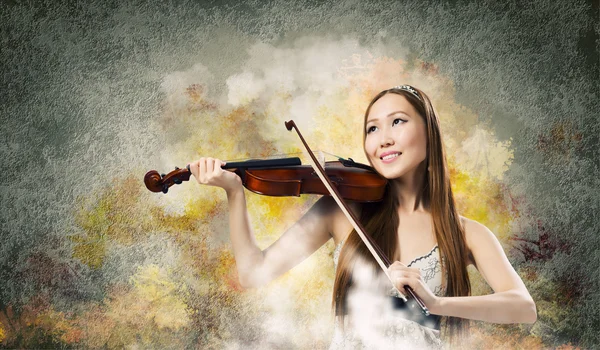 Woman violinist — Stock Photo, Image