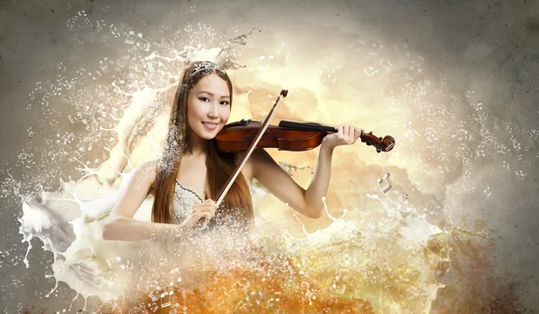 Violinista mujer — Foto de Stock