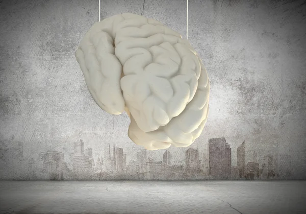 Cerebro humano en la ciudad moderna — Foto de Stock
