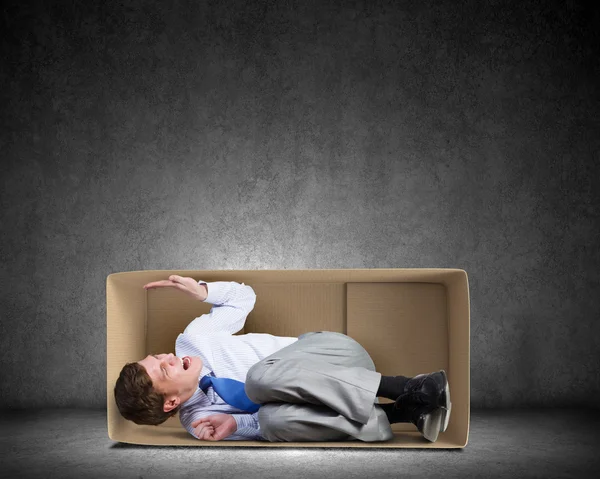 Man in box — Stock Photo, Image