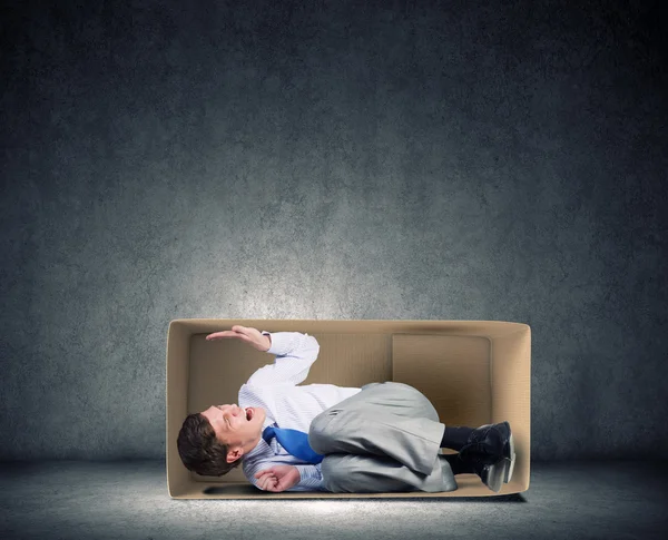 Man in box — Stock Photo, Image