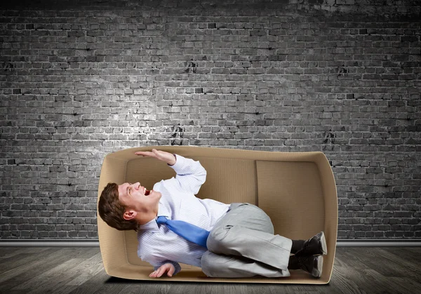 Man in box — Stock Photo, Image