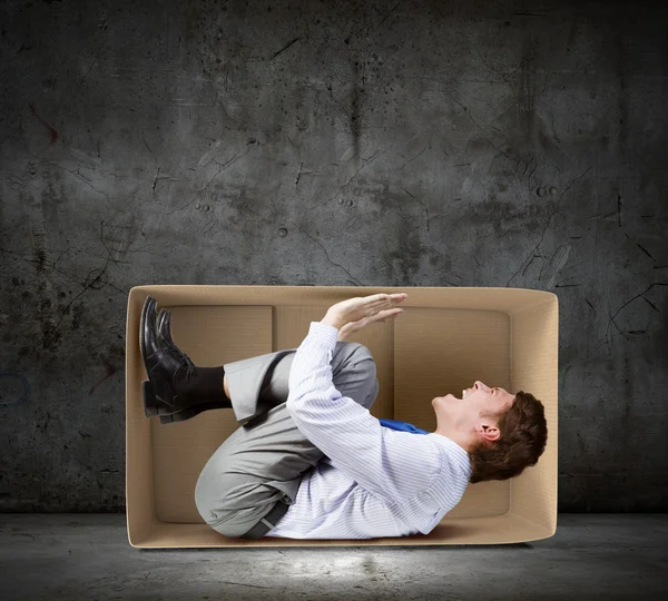 Man in box — Stock Photo, Image