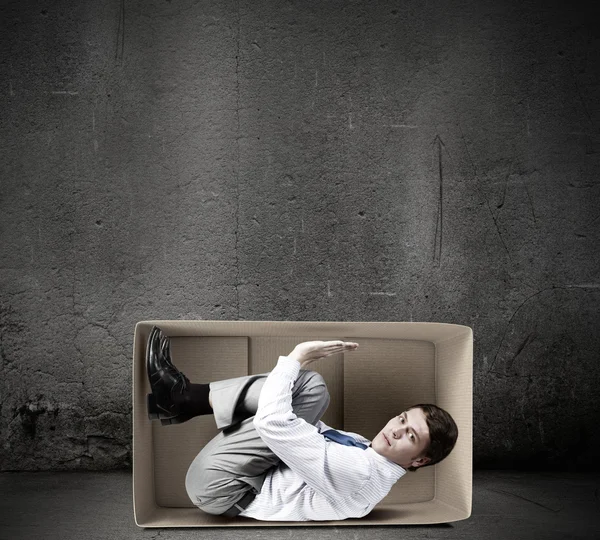 Man in box — Stock Photo, Image