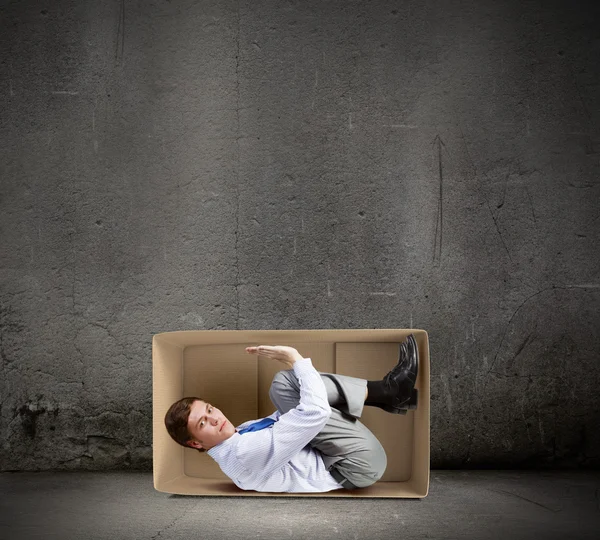 Man in box — Stock Photo, Image