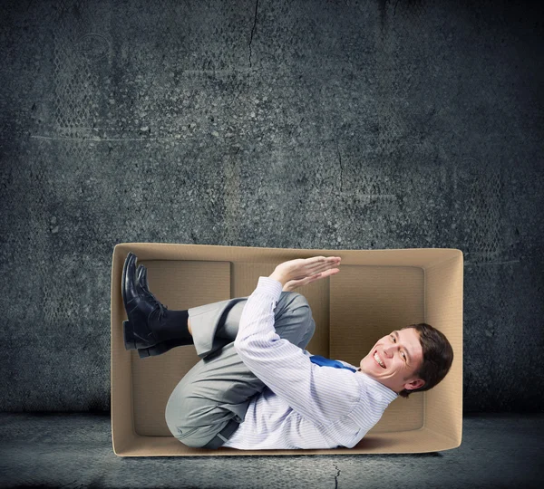 Man in box — Stock Photo, Image