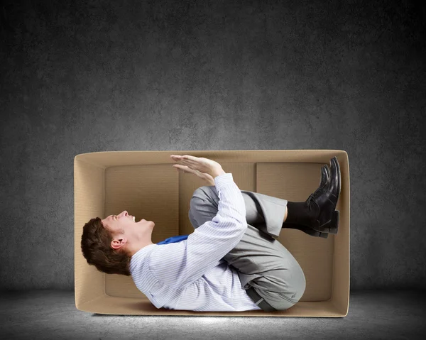 Man in box — Stock Photo, Image