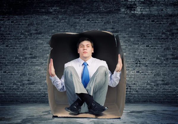 Man in box — Stock Photo, Image