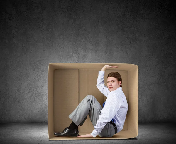 Man in box — Stock Photo, Image