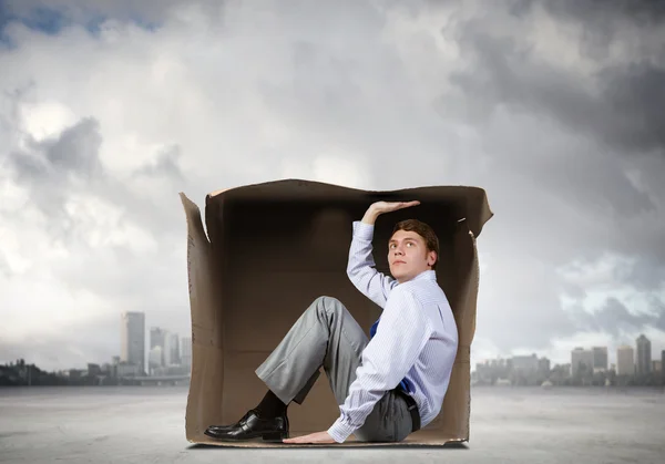 Man in box — Stock Photo, Image