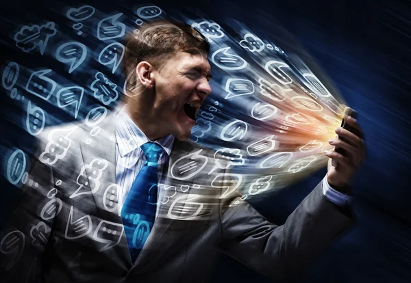 Businessman in rage — Stock Photo, Image