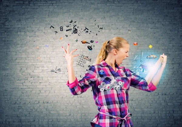 Ragazza con libro — Foto Stock