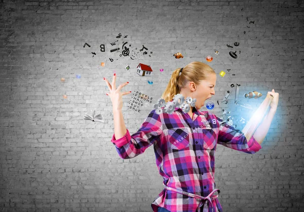 Girl with book — Stock Photo, Image