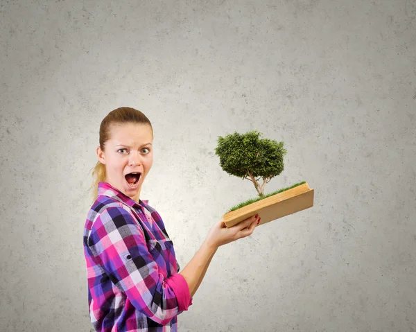 Girl with book — Stock Photo, Image