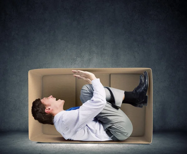Man in box — Stock Photo, Image