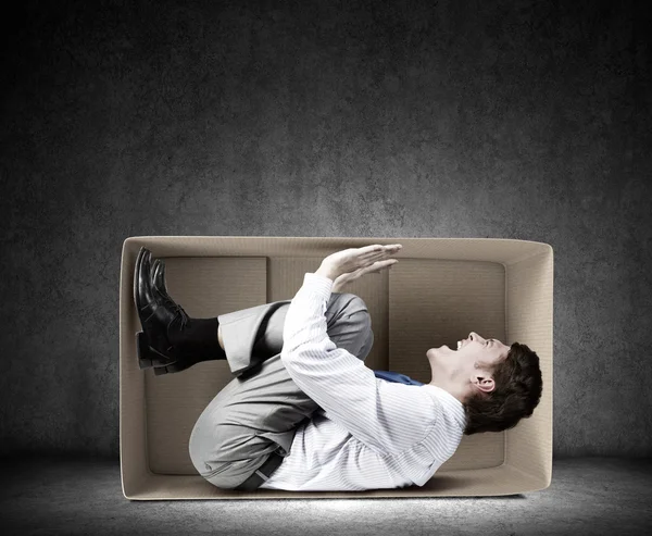 Man in box — Stock Photo, Image