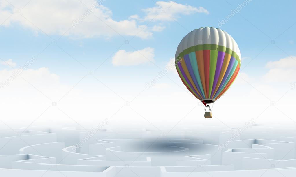 Aerostats in sky