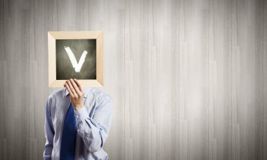 çerçeve ile işadamı