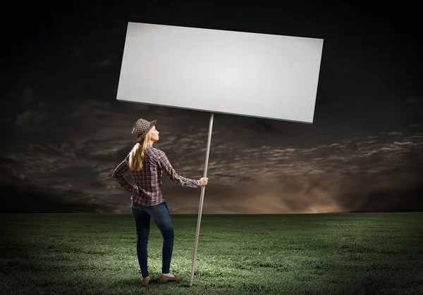 Kadın ile bayrak — Stok fotoğraf
