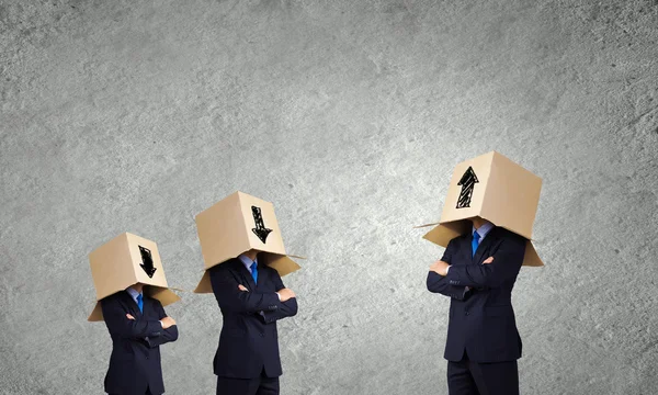 Man with box on head — Stock Photo, Image