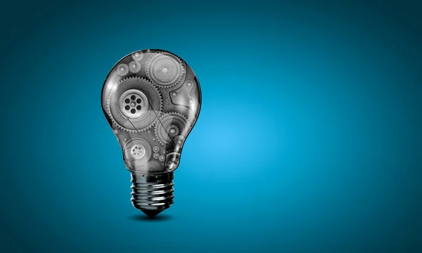 Bulb with gears — Stock Photo, Image