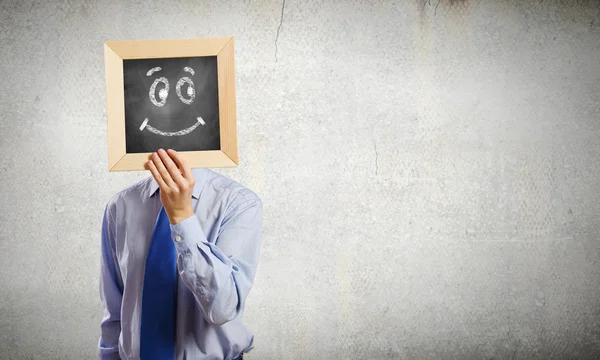 Businessman with frame — Stock Photo, Image