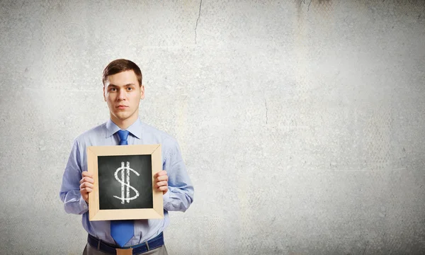 Businessman with frame — Stock Photo, Image