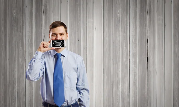 Chlap s mobilním telefonem — Stock fotografie