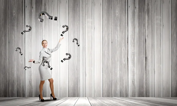 Woman juggler — Stock Photo, Image