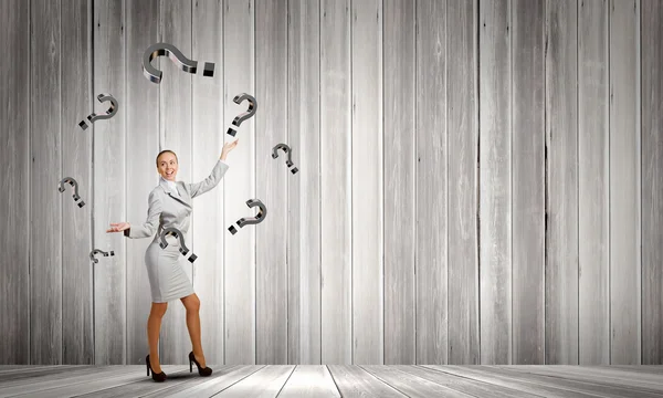 Woman juggler — Stock Photo, Image